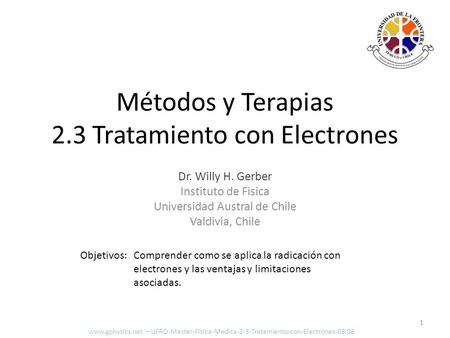 Métodos y Terapias 2.3 Tratamiento con Electrones