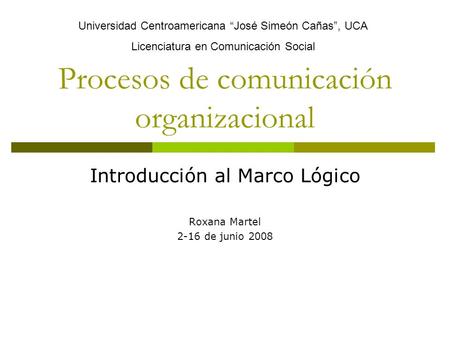Procesos de comunicación organizacional
