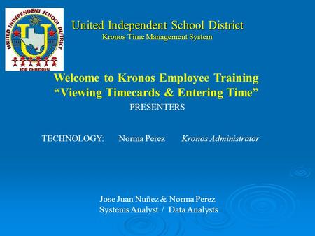 United Independent School District Kronos Time Management System