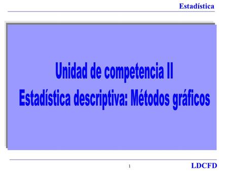 Unidad de competencia II Estadística descriptiva: Métodos gráficos