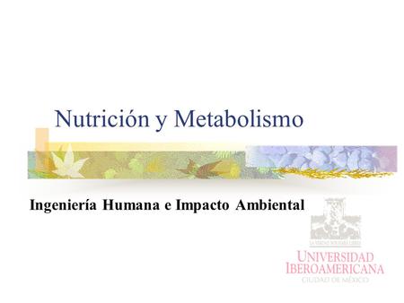 Nutrición y Metabolismo