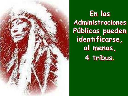 En las Administraciones Públicas pueden identificarse, al menos, 4 tribus 4 tribus. En las Administraciones Públicas pueden identificarse, al menos, 4.