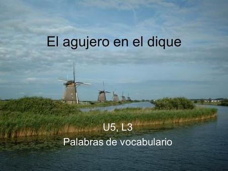 El agujero en el dique U5, L3 Palabras de vocabulario.