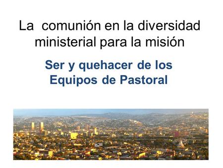 La comunión en la diversidad ministerial para la misión