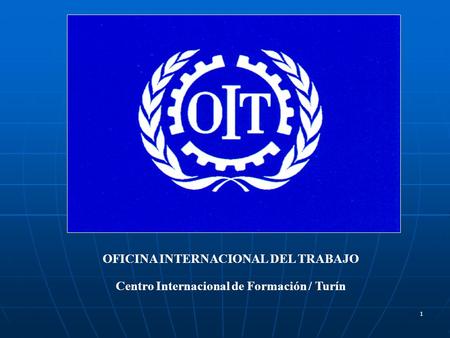 1 OFICINA INTERNACIONAL DEL TRABAJO Centro Internacional de Formación / Turín.