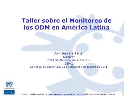 Taller sobre el Monitoreo de los ODM en América Latina