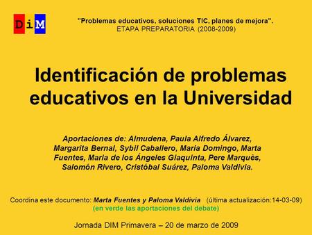 Identificación de problemas educativos en la Universidad