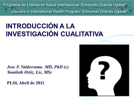 INVESTIGACIÓN CUALITATIVA