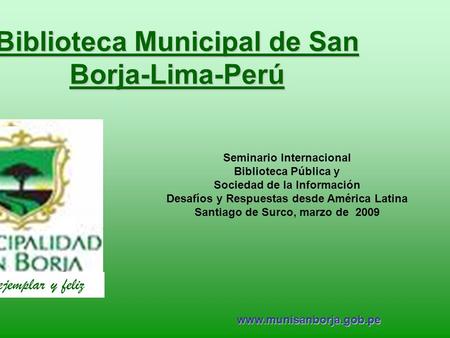 Biblioteca Municipal de San Borja-Lima-Perú
