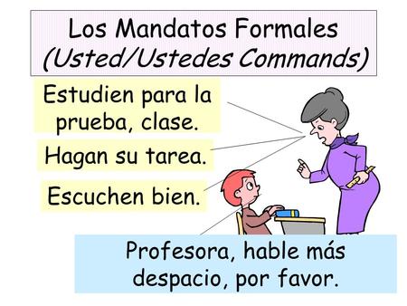 Los Mandatos Formales (Usted/Ustedes Commands)