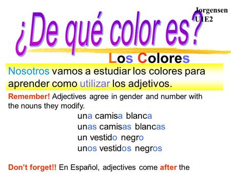 Los Colores ¿De qué color es?