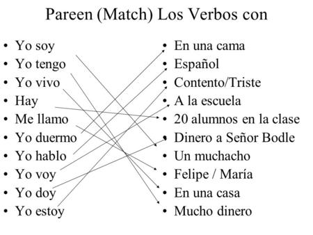 Pareen (Match) Los Verbos con