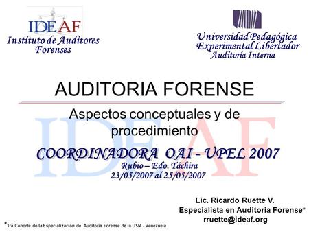 Aspectos conceptuales y de procedimiento