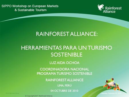 rainforest alliance: herramientas para un turismo sostenible