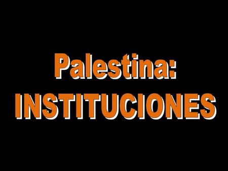 Palestina: INSTITUCIONES.