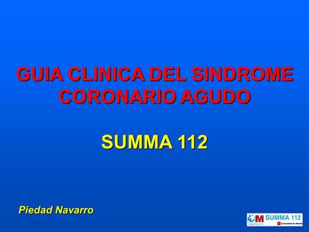GUIA CLINICA DEL SINDROME CORONARIO AGUDO SUMMA 112