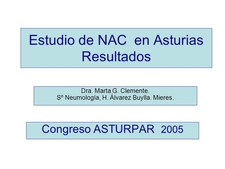 Estudio de NAC en Asturias Resultados