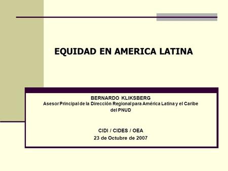 EQUIDAD EN AMERICA LATINA