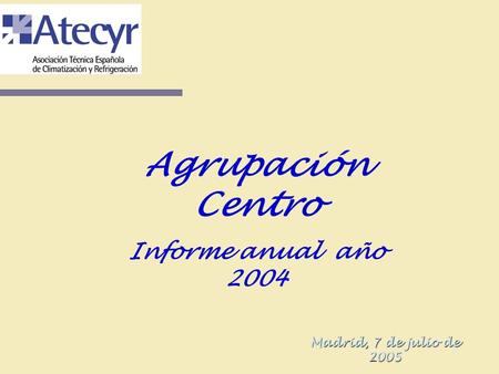 1 Agrupación Centro Informe anual año 2004 Madrid, 7 de julio de 2005.
