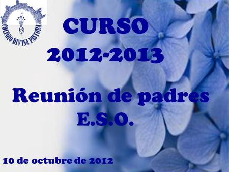 CURSO 2012-2013 Reunión de padres E.S.O. 10 de octubre de 2012.