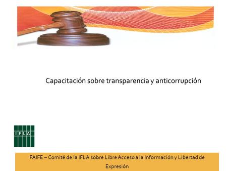 Capacitación sobre transparencia y anticorrupción