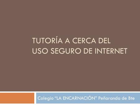 Tutoría a cerca del uso seguro de internet