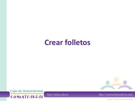 Crear folletos.