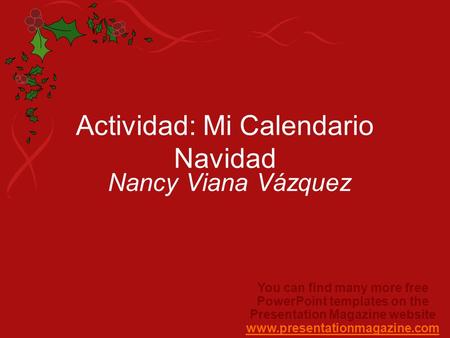 Actividad: Mi Calendario Navidad