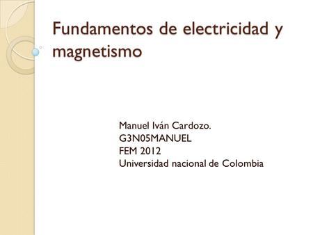Fundamentos de electricidad y magnetismo