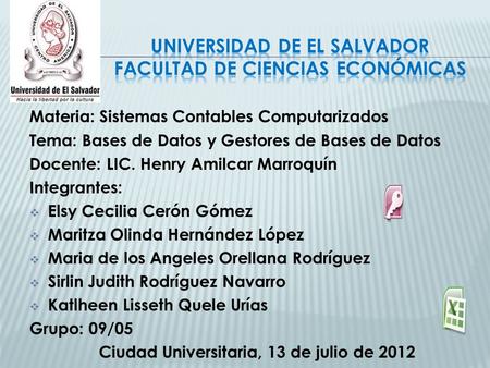 Universidad de El Salvador Facultad de Ciencias Económicas