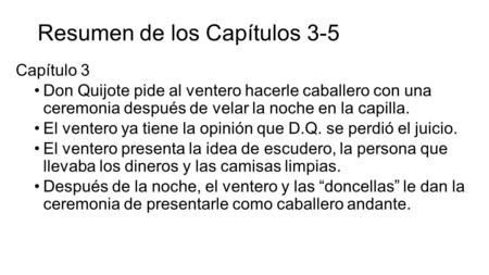 Resumen de los Capítulos 3-5