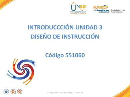 INTRODUCCCIÓN UNIDAD 3 DISEÑO DE INSTRUCCIÓN Código