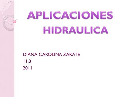 APLICACIONES HIDRAULICA DIANA CAROLINA ZARATE 11.3 2011.