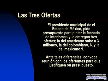 El presidente municipal de el Estado de México, pide presupuesto para pintar la fachada de Interlomas y le entregan tres ofertas; la del americano sube.