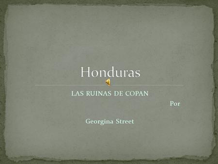 LAS RUINAS DE COPAN Por Georgina Street