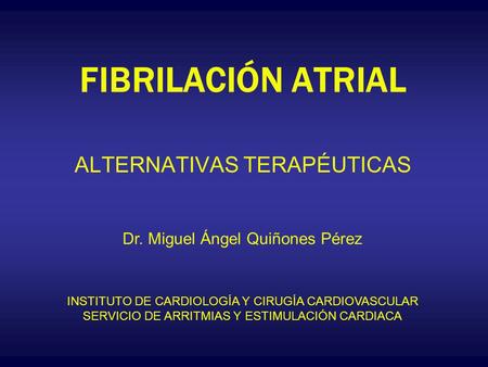 ALTERNATIVAS TERAPÉUTICAS