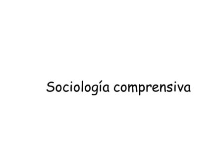 Sociología comprensiva