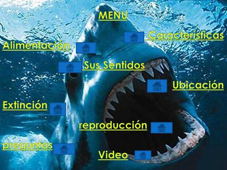 MENU Características Alimentación Sus Sentidos Ubicación Extinción