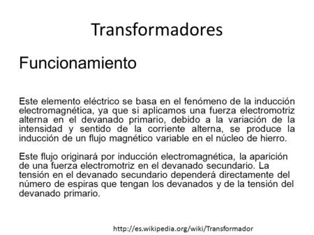 Transformadores Funcionamiento