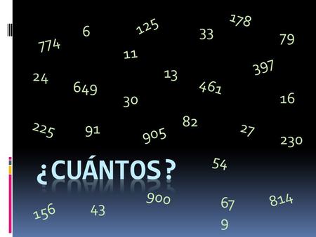 24 397 178 649 905 30 814 156 230 11 774 900 461 225 67 9 16 43 82 125 6 54 91 27 33 13 79.