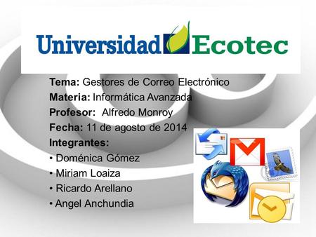 Tema: Gestores de Correo Electrónico