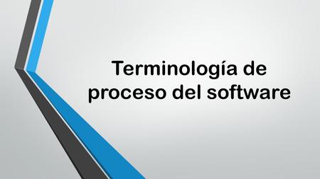 Terminología de proceso del software