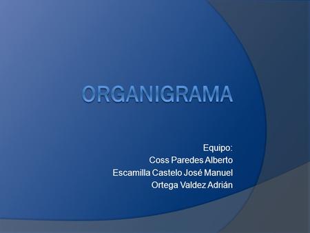 organigrama Equipo: Coss Paredes Alberto Escamilla Castelo José Manuel