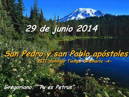 29 de junio 2014 San Pedro y san Pablo apóstoles XIII domingo Tiempo Ordinario –A- San Pedro y san Pablo apóstoles XIII domingo Tiempo Ordinario –A- Gregoriano: