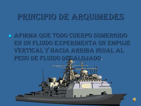 PRINCIPIO DE ARQUIMEDES