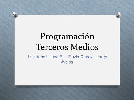 Programación Terceros Medios Luz Irene Lizana B. – Flavio Godoy – Jorge Ávalos.