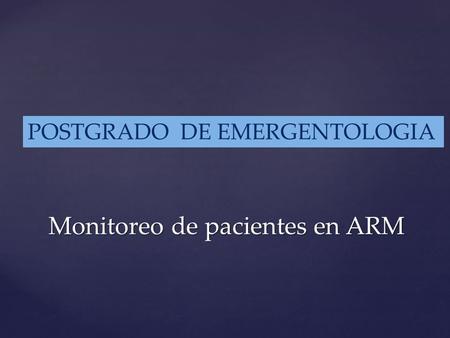 Monitoreo de pacientes en ARM