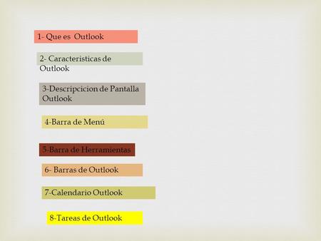 1- Que es  Outlook 2- Caracteristicas de Outlook