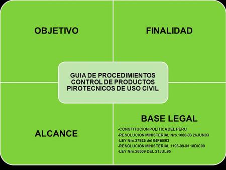 GUIA DE PROCEDIMIENTOS CONTROL DE PRODUCTOS PIROTECNICOS DE USO CIVIL