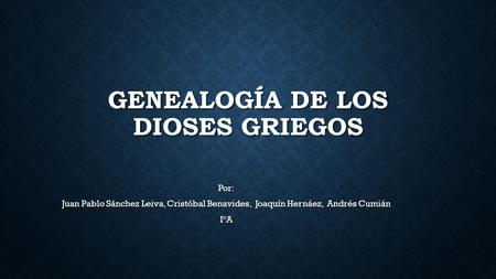 Genealogía de los dioses griegos
